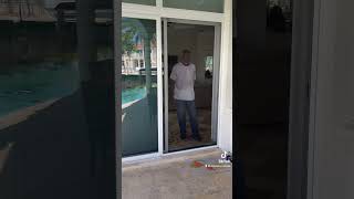 Sliding screen door repair roller replacement and screen rescreening in Lighthouse Point Fl [upl. by Trilbee221]