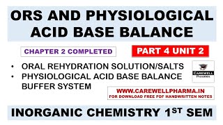 ORS  Physiological Acid Base Balance  Composition of ORS  Oral Rehydration Salt  Part 4 Unit 2 [upl. by Timothea865]