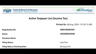 Late Filers” in the income tax  Online Verifications Active Taxpayer List Income Tax [upl. by Retrac]