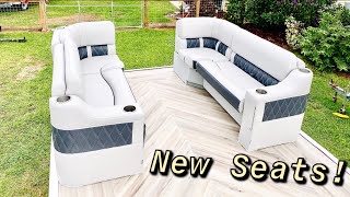 Pontoon Boat Rebuild Gets Beautiful New Seats Episode 4 [upl. by Etka553]