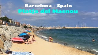 Barcelona Beach Walk amp Swim  Platja del Masnou in July 2021  Spain Beaches [upl. by Kumar]