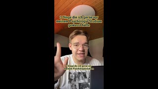 Psychologie  3 Dinge die ich vor dem Studium gewusst hätte [upl. by Jahncke902]