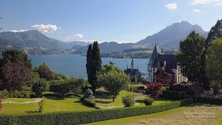 4K Meggenhorn Vierwaldstättersee Luzern SWITZERLAND アルプス山脈 [upl. by Nylanaj]