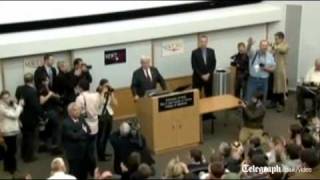 US Election 2012 Newt Gingrich heckled by Occupy Iowa protesters during speech [upl. by Enivid]