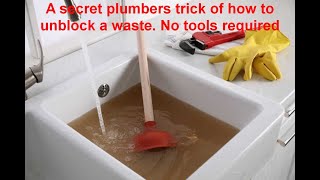 Secret plumbers trick on how to unblock a drain in seconds No tools required [upl. by Clower289]