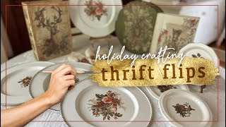 6 UPCYCLED THRIFT FLIPS Thrift Store Makeovers with IOD 2023 Holiday Transfers Amazingly Creative [upl. by Arreit]