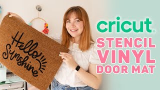 Cricut Stencil Vinyl Doormat Tutorial  How to use amp Paint your doormat [upl. by Dweck]