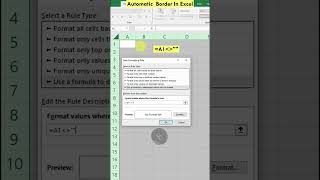 Automatic Border in Excel shorts exceltips exceltricks [upl. by Tilagram]