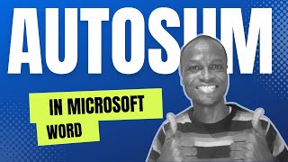 How to Autosum in Microsoft Word [upl. by Airotnes]