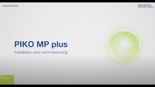 PIKO MP plus Installation and commissioning [upl. by Ile491]