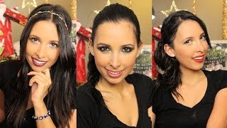 3 ideas de MAQUILLAJE FACIL para NAVIDAD [upl. by Airdnekal]