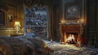 Relaxing Piano Tunes with Snowflakes Dancing at the Window and Crackling Fire Sounds [upl. by Petra]