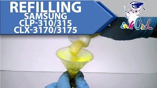 How to Refill Samsung CLP310 CLP315 CLX3170 CLX3175 [upl. by Quintina]