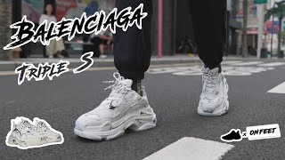 ONFEET BALENCIAGA TRIPLE S NEW COLOR AND REVIEW [upl. by Enimsaj928]