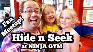 when she Plays HIDE and SEEK with a TieDye Ninja Fan at a Ninja Gym [upl. by Eremehc]