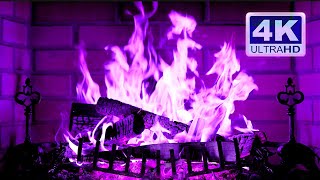 🔥 PURPLE FIREPLACE 4K Ultra HD [upl. by Mosenthal706]