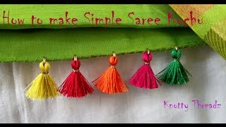 DIY  How to make Simple Yet Elegant Saree Kuchu Design at Home  Tutorial [upl. by Garaway68]