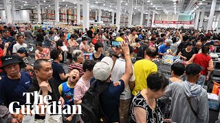 Openingday frenzy at first Costco store in China [upl. by Wertz]