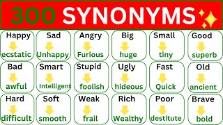 Learn 300 HELPFUL Synonym Words in English To Improve Your English Vocabulary [upl. by Acirred]