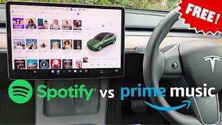 Is Amazon Prime Music a free alternative to the free Tesla Spotify account [upl. by Attenyl]