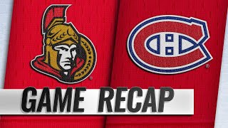 Habs score two quick goals in the 3rd edge Senators [upl. by Nrol]