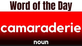 Word of the Day  CAMARADERIE What does CAMARADERIE mean [upl. by Aicemak286]