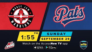 Moose Jaw Warriors at Regina Pats  September 29 2024  WHL  AccessNow Sports [upl. by Jodie867]