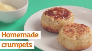 Homemade crumpets  Recipe  Sainsburys [upl. by Mackenie]