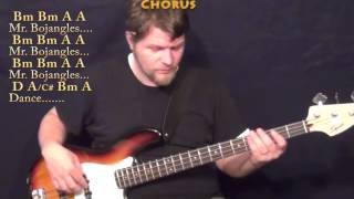 Mr Bojangles Jerry Jeff Walker Bass Guitar Cover Lesson in D with ChordsLyrics [upl. by Aroc]