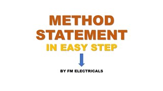 Method Statement [upl. by Fadiman]