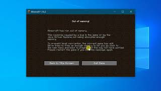 How to fix Minecraft Java Edition Game  Out of Memory Error [upl. by Dorella]