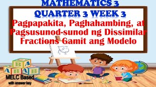 MATH 3 Q3 W3 PAGPAPAKITAPAGHAHAMBINGPAGSUSUNOD SUNOD NG DISSIMILAR FRACTIONS GAMIT ANG MODELO [upl. by Luise]