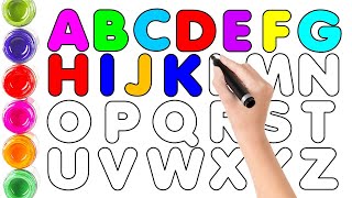 alphabet abc song abcd a to z kidsrhymes collection for writing alongdotted lines for toddler [upl. by Nodnarbal]