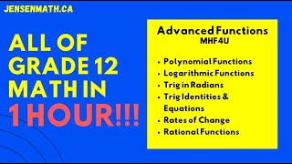 All of Grade 12 Math  Advanced Functions  IN 1 HOUR part 1 [upl. by Maxine]