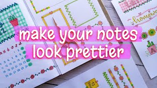 WAYS TO MAKE PRETTY NOTES 💘 TITLES DATE WRITING IDEAS and BORDER DESIGN for PROJECT [upl. by Treharne]