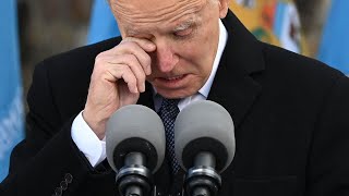 Emotional Joe Biden cries as he leaves Delaware for Washington to be sworn in as US President [upl. by Hgielsel]