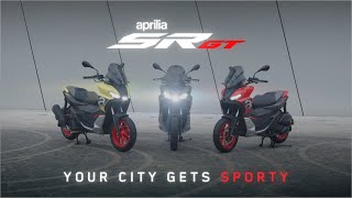 Aprilia SR  GT 200  The Premium Sporty Scooter [upl. by Haroved953]