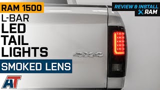 20092018 RAM 1500 LBar LED tail Lights Black Housing Smoked Lens Review amp Install [upl. by Beckman]