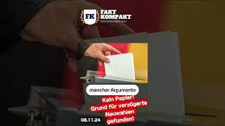 Grund für keine neuwahlen ist absurd news faktkompakt ampel grüne spd afd cdu fdp [upl. by Amhser]