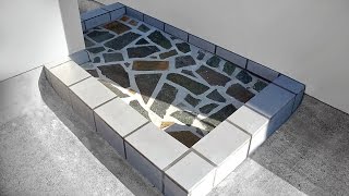 Luxurious Outdoor Shower  Part 1 Natural Stone amp Tiling [upl. by Noiroc]