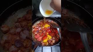 Spicy 🌶Sausages and eggs🥚 recipe food indiankheer indianfood recipe indiancuisine cooking [upl. by Mechling]