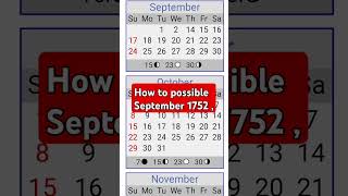 1752 calendar September story😱😱😱😱 trending viralvideo [upl. by Felt]