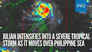 Julian intensifies into a severe tropical storm as it moves over Philippine Sea [upl. by Ennovihc]