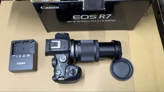 Canon EOS R7 Mirrorless Camera with 18150mm Lens unboxing and overview [upl. by Nakashima]