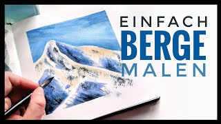 Mit AQUARELL malen für Anfänger  Echtzeit Tutorial  Berglandschaft malen [upl. by Einahpets]