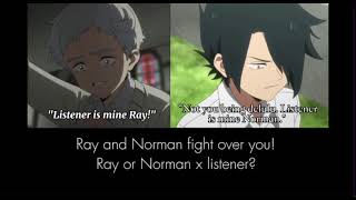 Ray and Norman fight over you Ray or Norman x listener high school AU [upl. by Ludmilla]