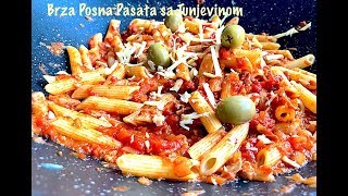 Posna Pasta sa Tunjevinom  Gotova za 10 min  Tuna Pasta CooKing [upl. by Razaile]