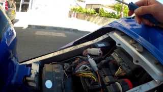 ZX6R 2004 Unmounting  removing  front seat to change the battery [upl. by Aldric843]