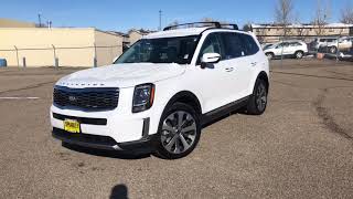 Kia Telluride S quick walk around Glacial white with the light grey interior [upl. by Bazar]