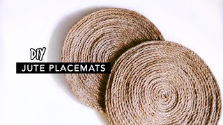 DIY JUTE PLACEMAT  Rustic Farmhouse Decor SUPER EASY [upl. by Egiap]